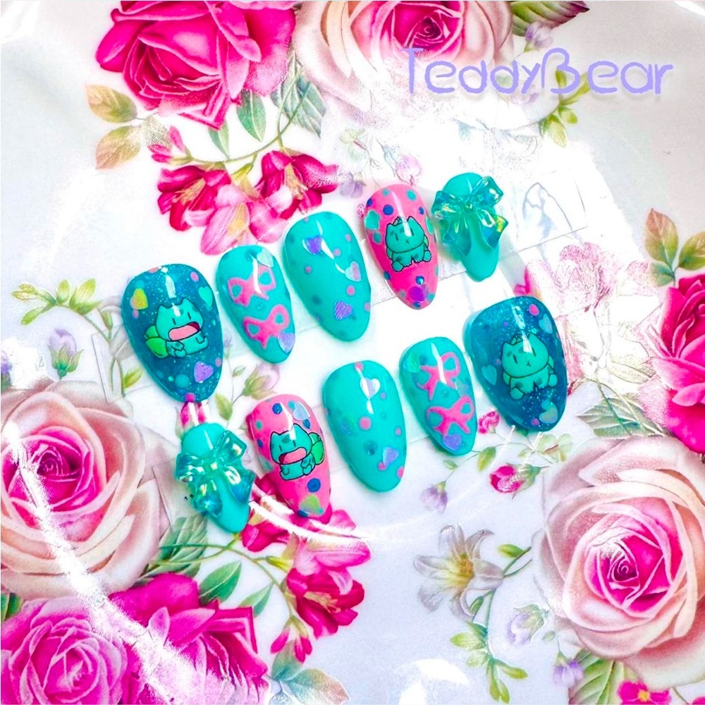 💚 Silly Boo-basaur 💚 ฅ՞•ﻌ•՞ฅ PressOn Nails